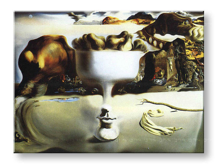 Πινακες σε καμβα APPARITION ON FACE AND FRUIT DISH ON A BEACH - Salvador Dalí