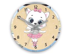 Παιδικό ρολόι τοίχου Γάτα Μπαλαρίνα