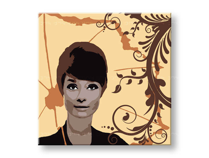 Χειροποιητοι πινακες σε καμβα POP Art Audrey Hepburn σε 1 κομματι