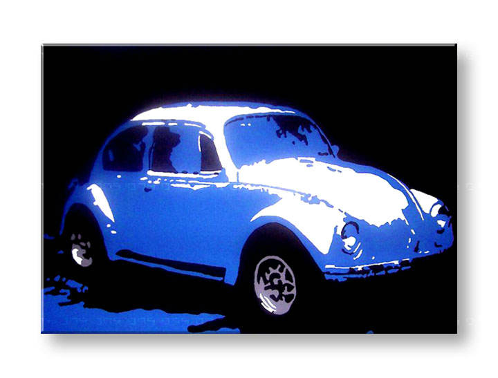 Χειροποιητοι πινακες σε καμβα POP Art Volkswagen Beetle σε 1 κομματι