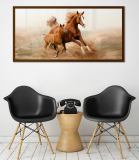 Πίνακας σε καθρέφτη  Καφέ άλογα Mirrora 39 - 50x100 cm