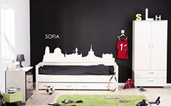 Αυτοκόλλητα τοίχου Έκπτωση 40 % SOFIA 75x150 cm NAME044/24h - μαύρο χρώμα