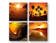 Πίνακες σε καμβά Summer time 4-πτυχοι XOBKOL23E42