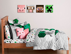 Minecraft πίνακες - Οι καλύτεροι χαρακτήρες σε καμβά - Steve, Creeper, Sheep, Pig
