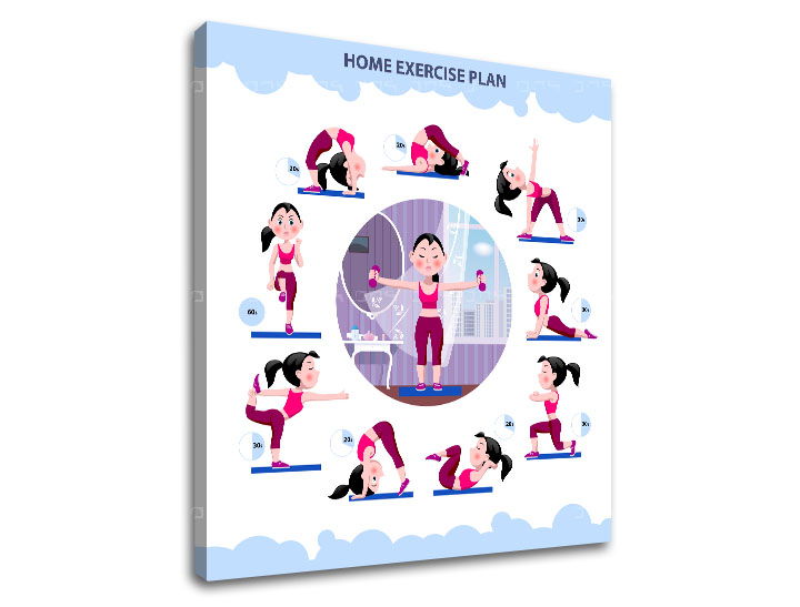 Παρακινητικός πίνακας σε καμβά Home exercise plan