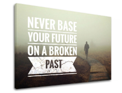 Παρακινητικός πίνακας σε καμβά Never base your future_001