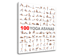 Παρακινητικός πίνακας σε καμβά 100 Yoga asanas
