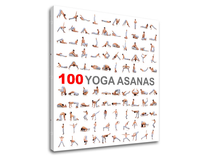 Παρακινητικός πίνακας σε καμβά 100 Yoga asanas