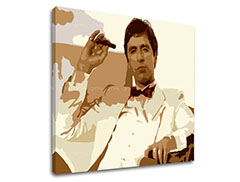 Οι μεγαλύτεροι μαφιόζοι σε καμβά Scarface - Tony Montana καπνίζει τσιγάρο
