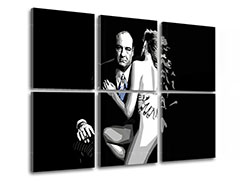 Οι μεγαλύτεροι μαφιόζοι σε καμβά Sopranos - Tony Soprano με γυμνή γυναίκα