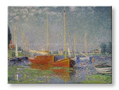 Πίνακες σε καμβά RED BOATS AT ARGENTEUIL–Claude Monet 70x60cm REP073/24h