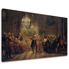 Πίνακες σε καμβά Adolph Menzel - Frederick the Great Playing the Flute at Sanssouci