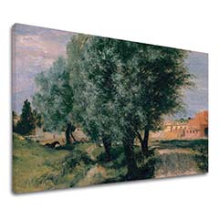 Πίνακες σε καμβά Adolph Menzel - Building Site with Willows