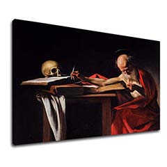 Πίνακες σε καμβά Michelangelo Caravaggio - Saint Jerome Writing