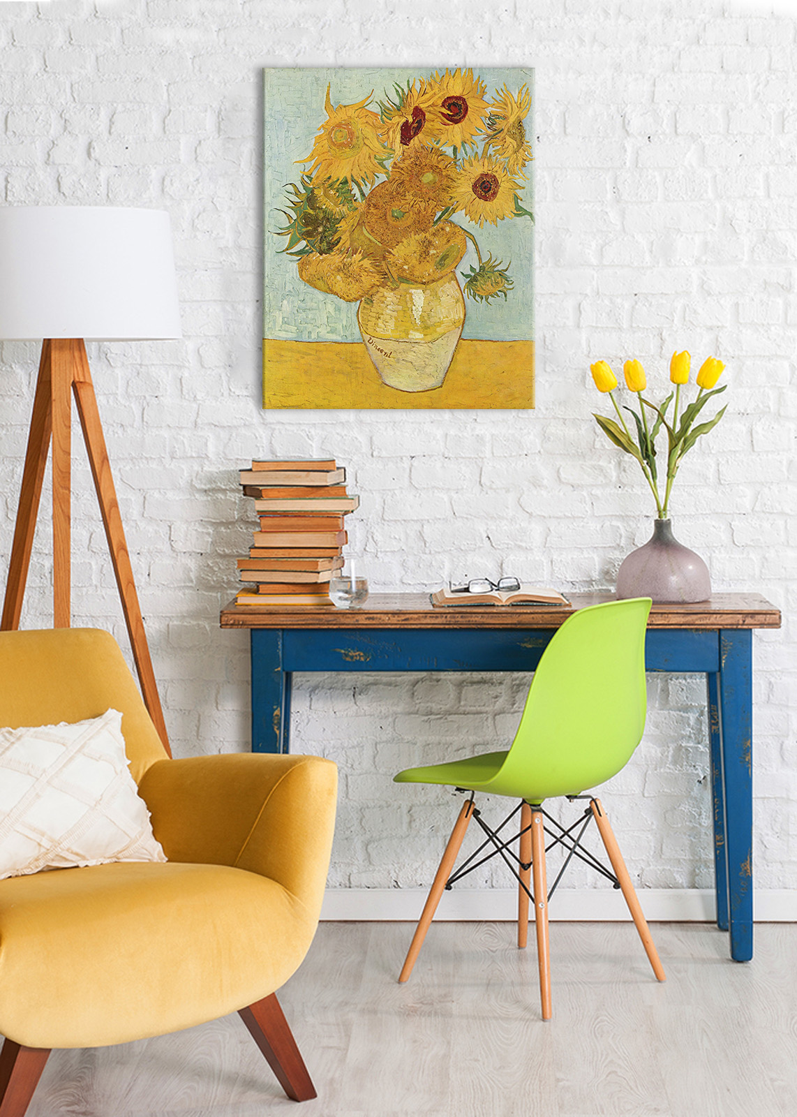 Πίνακες σε καμβά Vincent van Gogh - Vase with Twelve Sunflowers