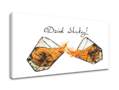 Πίνακες σε καμβά με κείμενο Drink whiskey