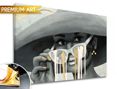Πίνακες σε καμβά PREMIUM ART - Μια γυναίκα με καπέλο