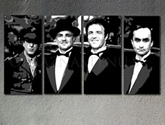 Χειροποιητοι πινακες σε καμβα POP Art Corleone Family σε 4 κομματια