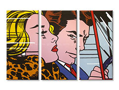 Χειροποιητοι πινακες σε καμβα POP Art LICHTENSTEIN σε 3 κομματια 