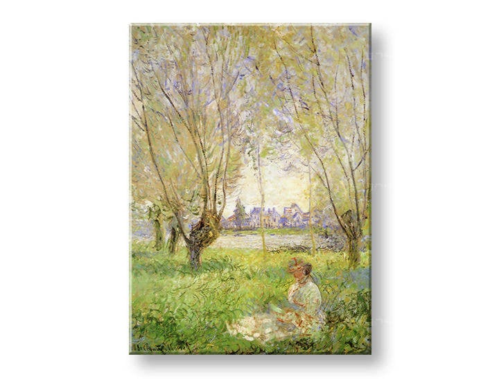 Πινακες σε καμβα WOMAN UNDER THE WILLOWS - Claude Monet  