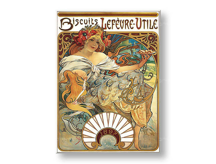 Πινακες σε καμβα BISCUITS LEFEVRE-UTILE - Alfons Mucha