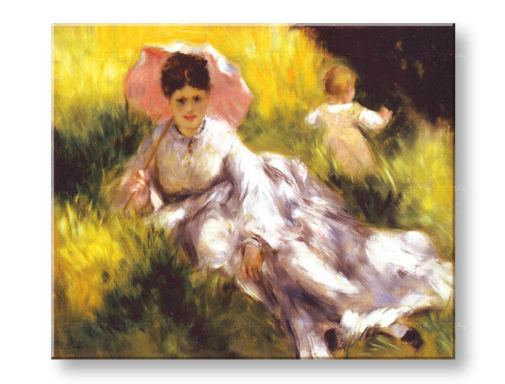 Πινακες σε καμβα WOMAN WITH A PARASOL - Pierre Auguste Renoir