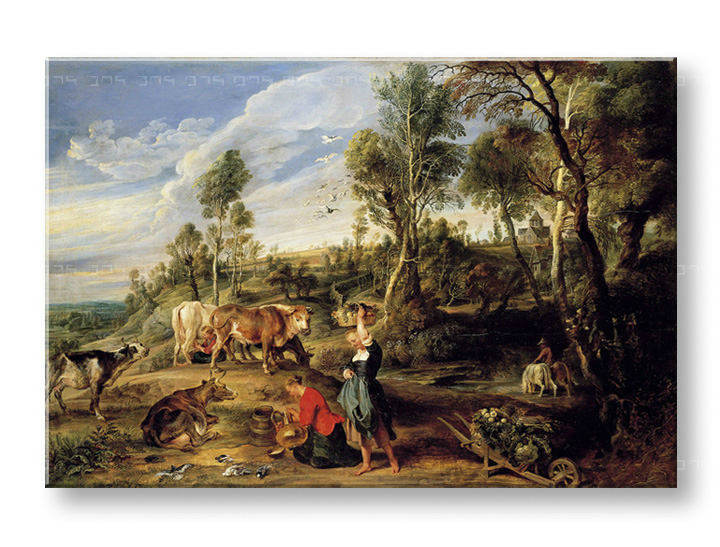 Πινακες σε καμβα MILKMAIDS WITH CATTLE IN A LANDCAPE - Peter Paul Rubens REP154