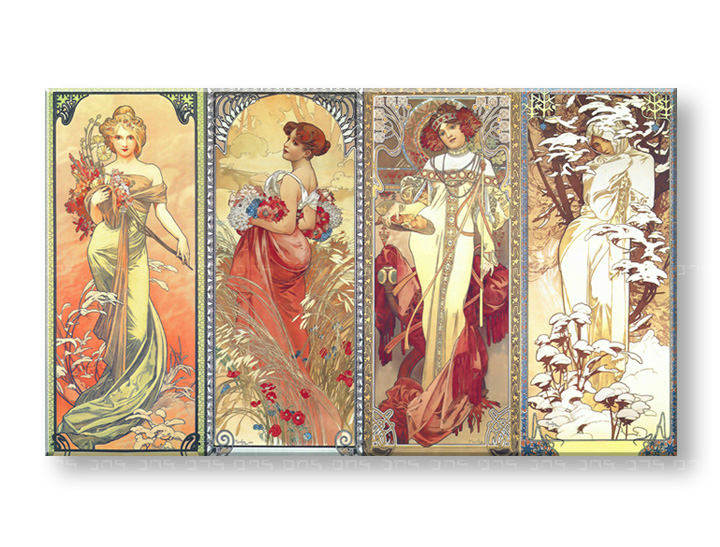 Πινακες σε καμβα FOUR SEASON - Alfons Mucha