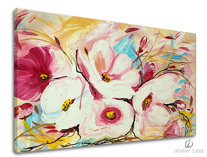 Αναπαραγωγή του συγγραφέα σε καμβά FLOWERS 75x50 cm