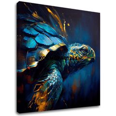 Διακοσμητική ζωγραφική σε καμβά - PREMIUM ART - Green Turtle Odyssey | 100x100 cm