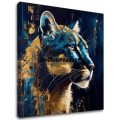 Διακοσμητική ζωγραφική σε καμβά - PREMIUM ART - Silent Puma's Gaze | 100x100 cm
