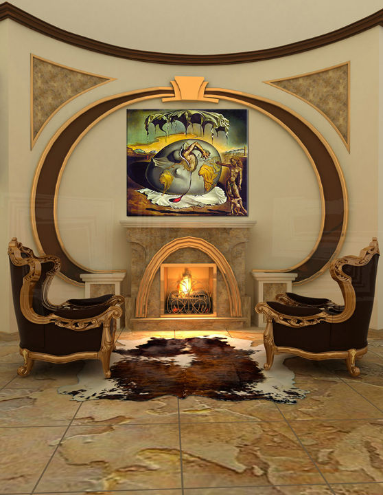 Εικόνα σε καμβά GEOPOLITICUS CHILD WATCHING the BIRTH OF NEW MAN - Salvador Dalí 70x80 cm