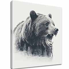 Η εικόνα για τον καμβά Bear in Fog - Forest Motif