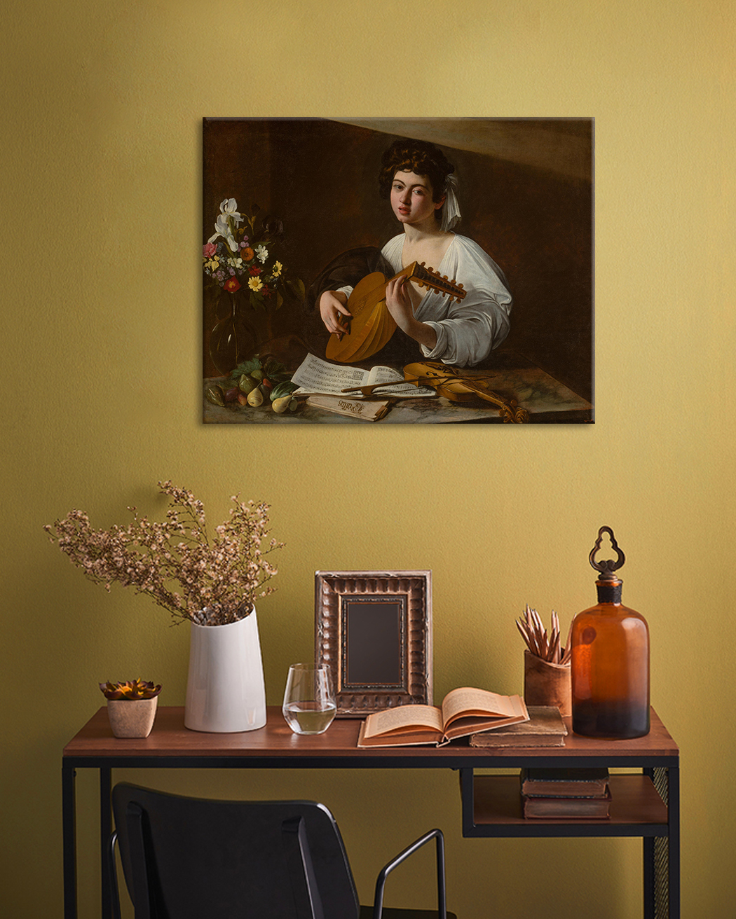 Η εικόνα σε καμβά Michelangelo Caravaggio - Lutnista 80x100 cm