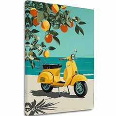 Η εικόνα σε καμβά Vespa στην Ιταλία - Retro Alley