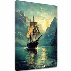 Η εικόνα στον καμβά Ιστιοφόρο - Ρομαντική Διακόσμηση