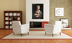 Η εικόνα στον καμβά LADY WITH A BRAVE - Leonardo da Vinci 00 REP024