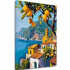 Η εικόνα στον καμβά Οπωρώνας λεμονιών - ιταλικό στυλ