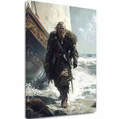 Η εικόνα στον καμβά Viking on the Coast - Ιστορικό μοτίβο