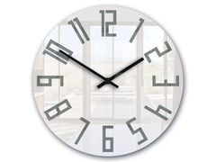 Μοντέρνο ρολόι τοίχου SLIM Ακρυλικό λευκό-γκρι