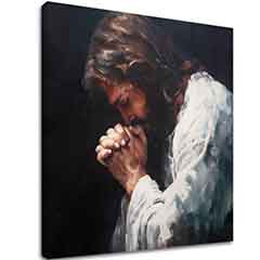 Ο Ιησούς στην προσευχή | ζωγραφισμένο με ακρυλικό και φύλλα χρυσού