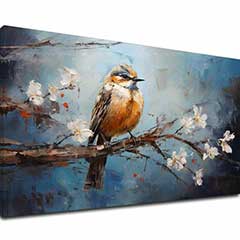 Πίνακες ζωγραφικής Πουλιά Αρμονία στο μπλε