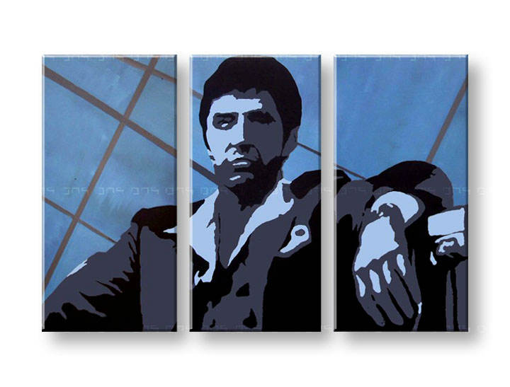 Χειροποιητοι πινακες σε καμβα POP Art AL PACINO σε 3 κομματια 