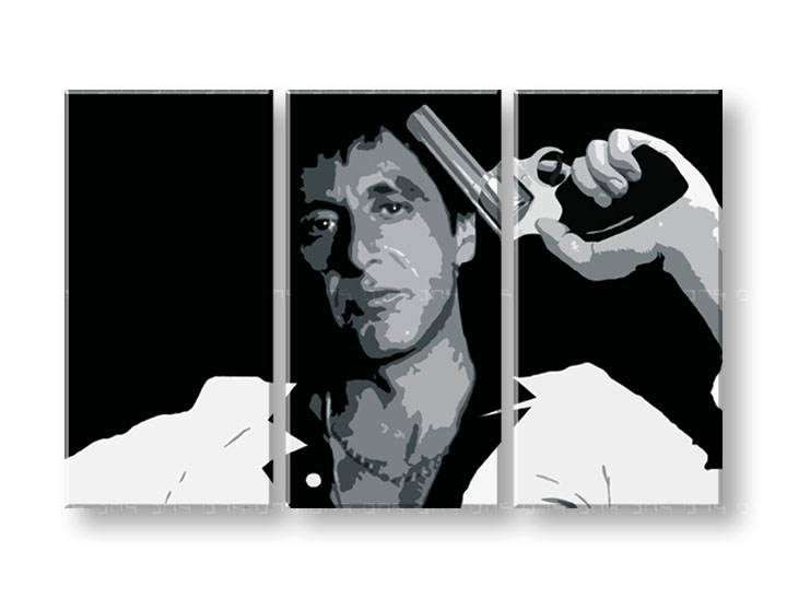 Χειροποιητοι πινακες σε καμβα POP Art AL PACINO σε 3 κομματια 