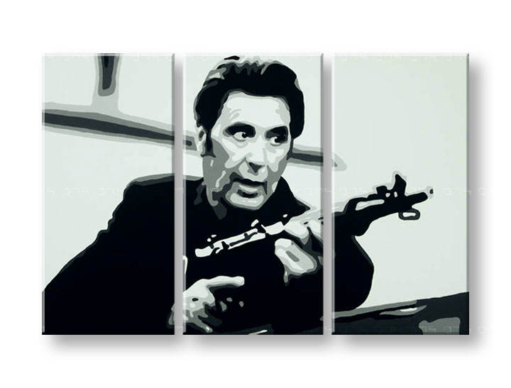 Χειροποιητοι πινακες σε καμβα POP Art AL PACINO σε 3 κομματια 