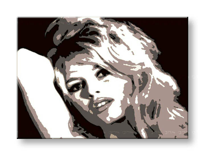 Χειροποιητοι πινακες σε καμβα POP Art Brigitte Bardot σε 1 κομματι