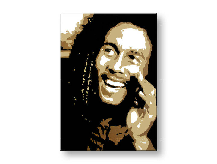 Χειροποιητοι πινακες σε καμβα POP Art Bob Marley σε 1 κομματι 