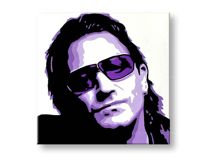 Χειροποιητοι πινακες σε καμβα POP Art Bono-U2 σε 1 κομματι 