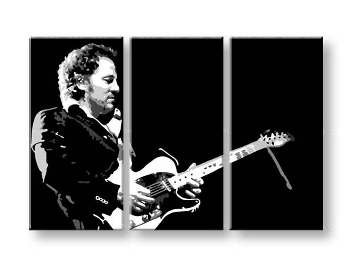 Χειροποιητοι πινακες σε καμβα POP Art Bruce Springsteen σε 3 κομματια