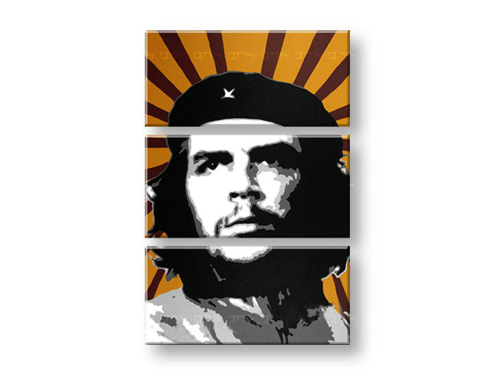 Χειροποιητοι πινακες σε καμβα POP Art Che Guevara σε 3 κομματια